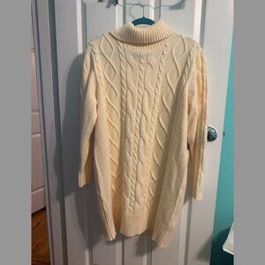 NWT Eloquii Elements Cable Knit Turtleneck Sweater Dress – Cream – Size 14/16
